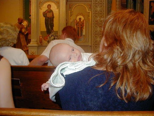 Michael attending at the liturgy.